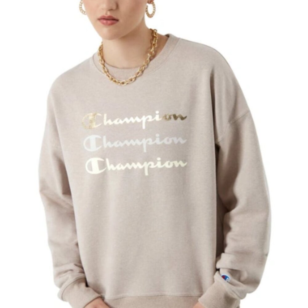 Champion Powerblend Crewneck Sweatshirt in Evening Blush Heather
